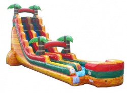 22' High Orange Crush Tropical Water Slide w/ Slip and Slide