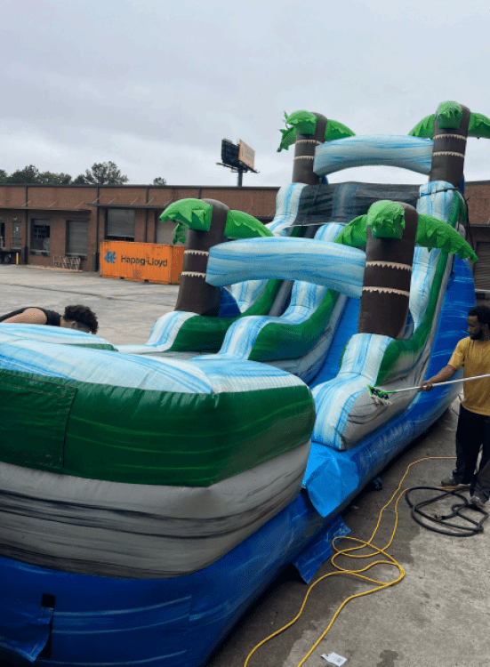 15' Tropical Marble Single Lane Water Slide