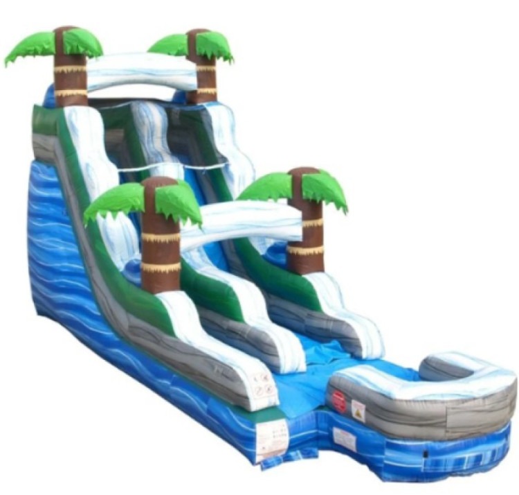 15' Tropical Marble Single Lane Water Slide